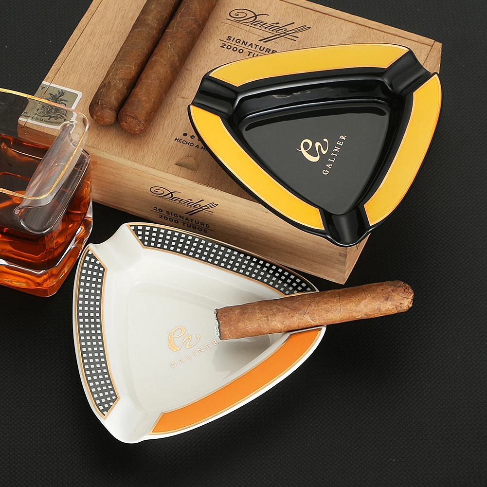 COHIBA гаджеты для сигар пепельница домашних портативная керамическая на 3 сигары
