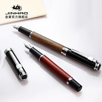 jinhao 8802 luxury wood fountain pen fine 0 5mm medium 0 6 0 7mm nib new stationery office school supplies ink pen