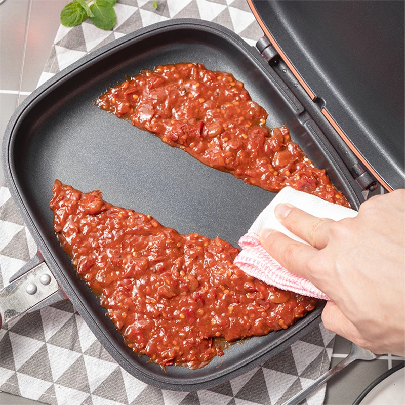 

Frying pan 28cm nonstick double sided barbecue cooking tool stable durable and reliable suitable for outdoor home