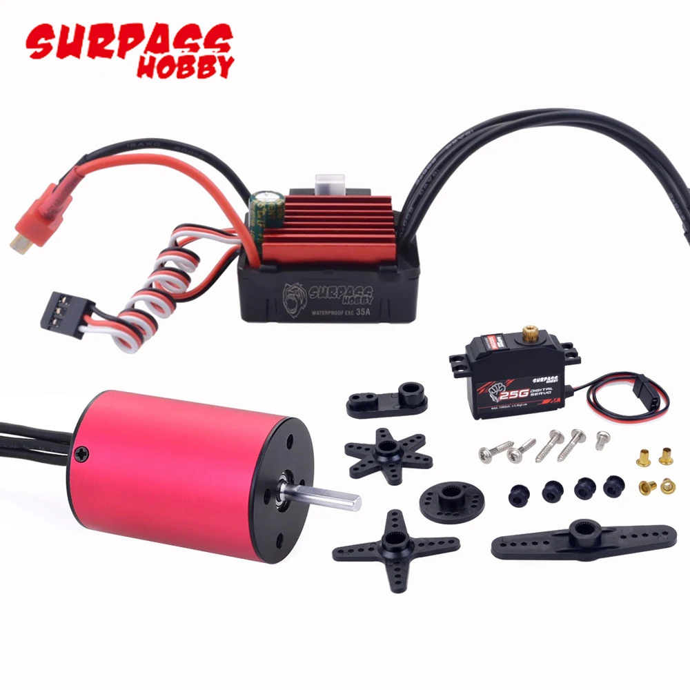 

Surpass Hobby Waterproof 2838 Series 4 Pole Brushless Motor 35A 2-3S Lipo Speed Controller ESC For 1:14 1:16 RC Racing Car Buggy