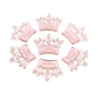 Индивидуальное имя и дата для детского дня рождения, розовое золото, зеркальная корона, принцесса, индивидуальные центральные части стола для дня рождения