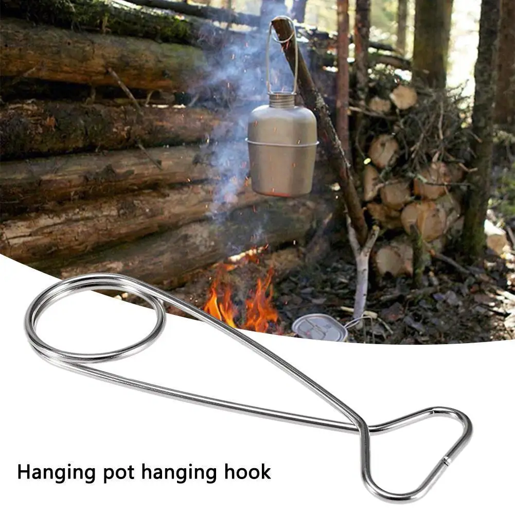 

Portable Steel Water Bottle Hanger Fish Mouth Spreader Pot Hanging For Outdoor Hook Picnic Camping Hanger G0I2