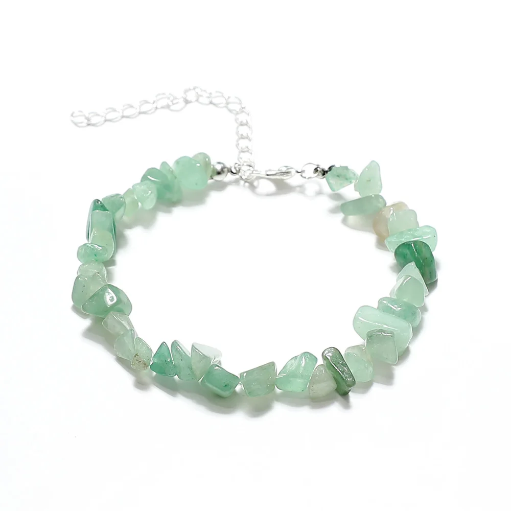 Браслет на ногу женский из натурального камня винтажный Асимметричный браслет с