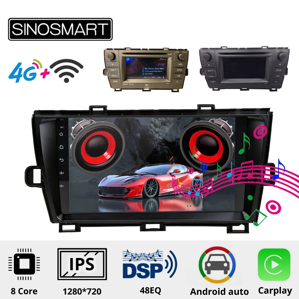 Sinosmart черный/серый/Серебряный автомобильный GPS плеер для Toyota Prius левая рука 2012 2015 с