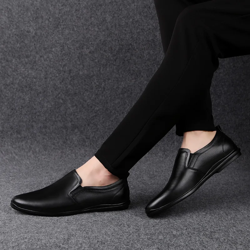 Модные лоферы кроссовки из натуральной кожи мужская повседневная обувь слипоны