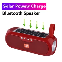 bluetooth speaker portable wireless solar power bank boombox column 3d stereo music box waterproof usb aux fm radio super bass