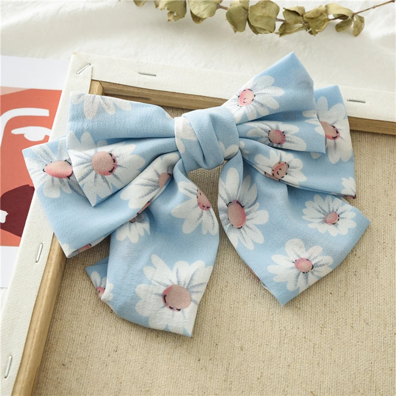 Заколки для волос с цветочным принтом и большим бантом женщин Свадебные невесты