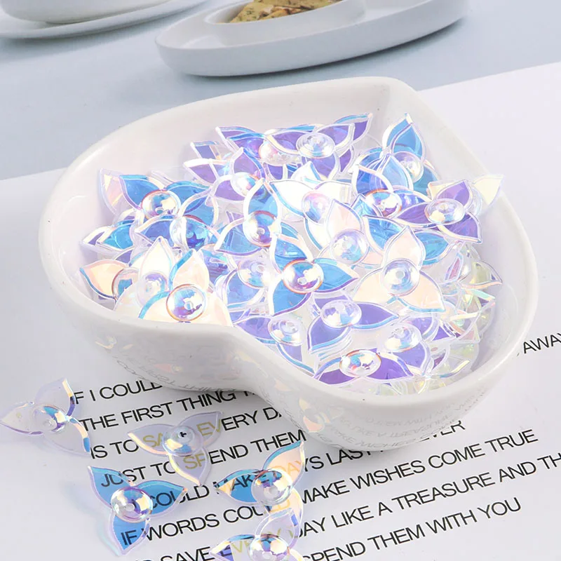 14 мм ветряная мельница с блестками три лепестка цветы блестки пайетки для