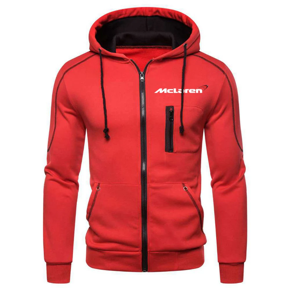 

Unisex McLaren Fitness Sweatshirt Muscle Hoodies Men Brand Zipper Hooded Hip Hop Spring Autumn Coats