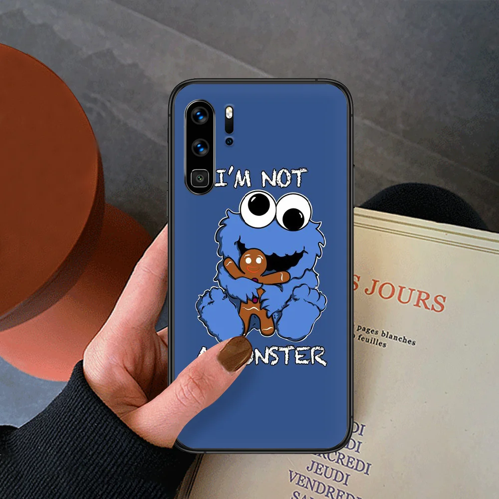 

Cute Sesame Cartoon Phone Case For Huawei P Mate Smart 10 20 30 40 Lite Z 2019 Pro black Coque Pretty Hoesjes Trend Shell Soft