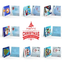 8pcs christmas diy diamond painting greeting cards 5d cartoon birthday postcards kids festival embroidery greet card cute animal