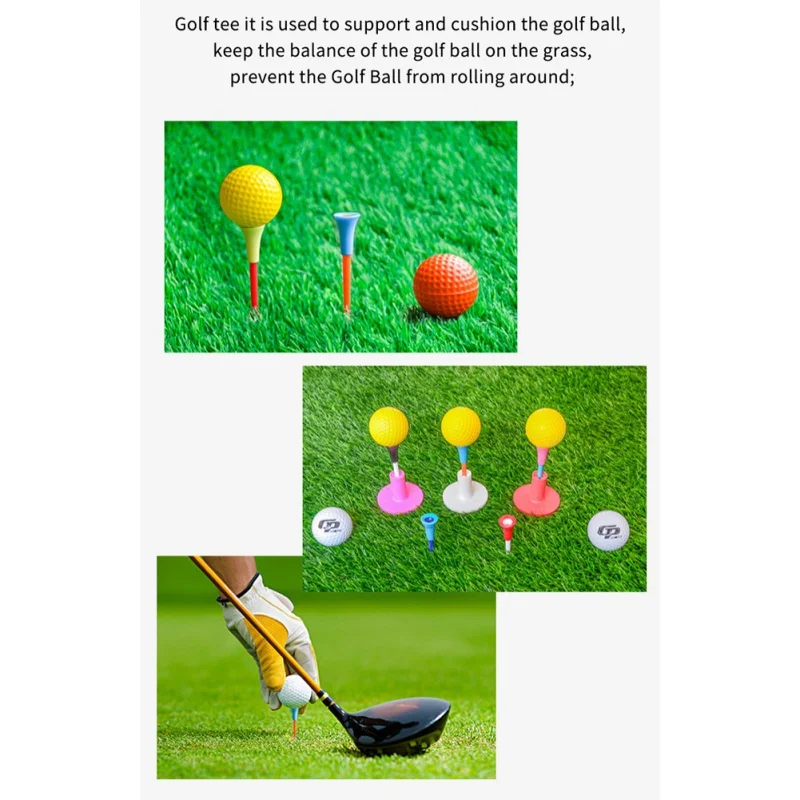 

50PCS Golf Elastic Tee Soft Rubber Sleeve Ball Nail Elastic Soft Ball Nail Limit Resistance Ball Tee Accessories Golf Supplies