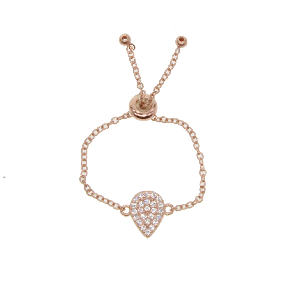 Элегантный серебристый цвет воды с капелькой слезинкой CZ регулировки тонкая