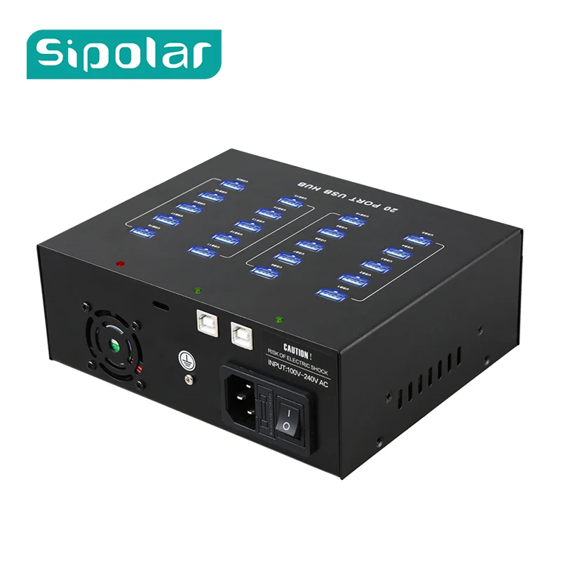 Зарядный концентратор Sipolar промышленного класса 110 220 В 20 портов USB 2 0 станция