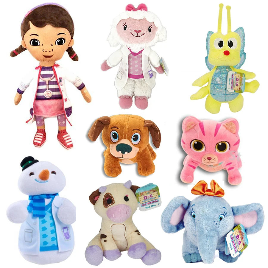 Doctors Dottie Toy Hospital Dottie 25cm Lambie Chilly Findo Moo Moo Whispers Hazel Flicker Mini Plush Stuffed Animals Toy 15cm