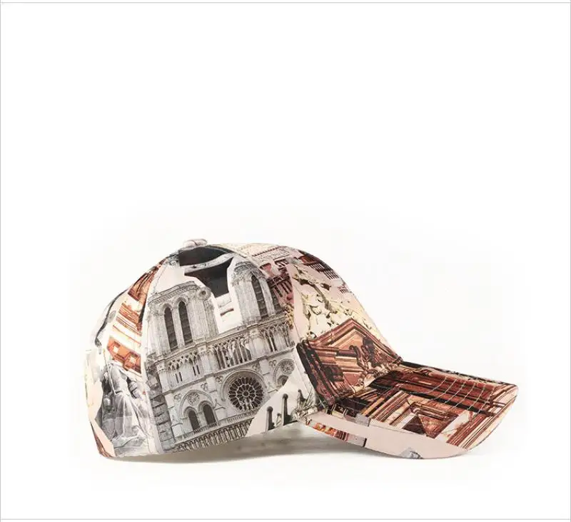 European American high street style pattern Baseball Cap Wild Caps unisex Men Autumn spring sport UV50+flat along sun Hats