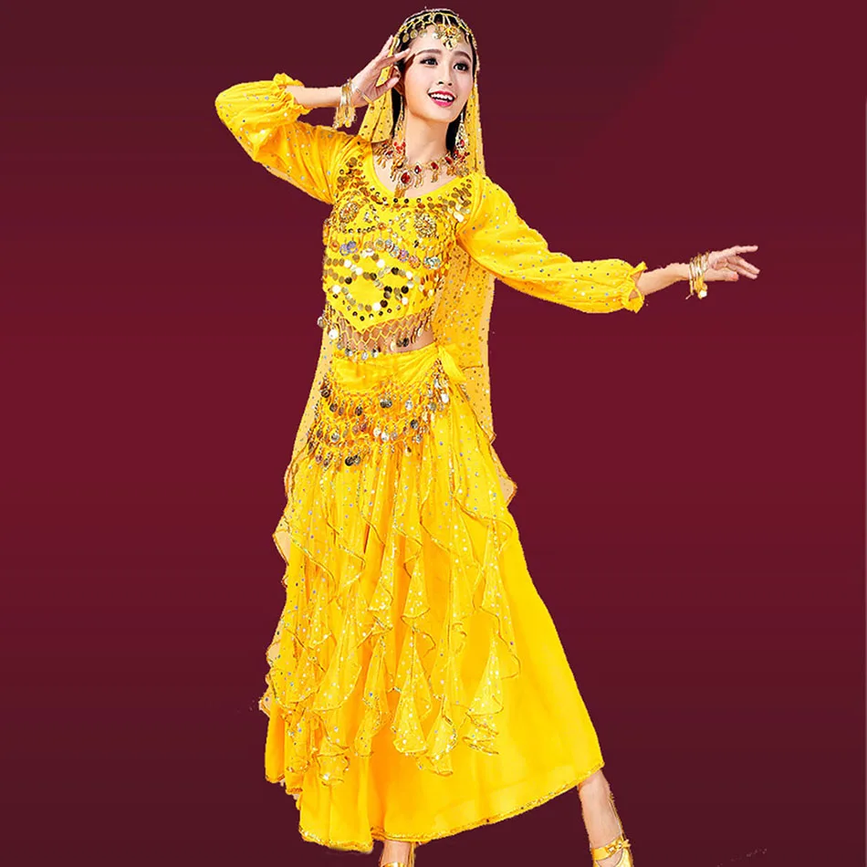 Женский костюм для танца живота комплект из топа и брюк с вуалью на цепочке