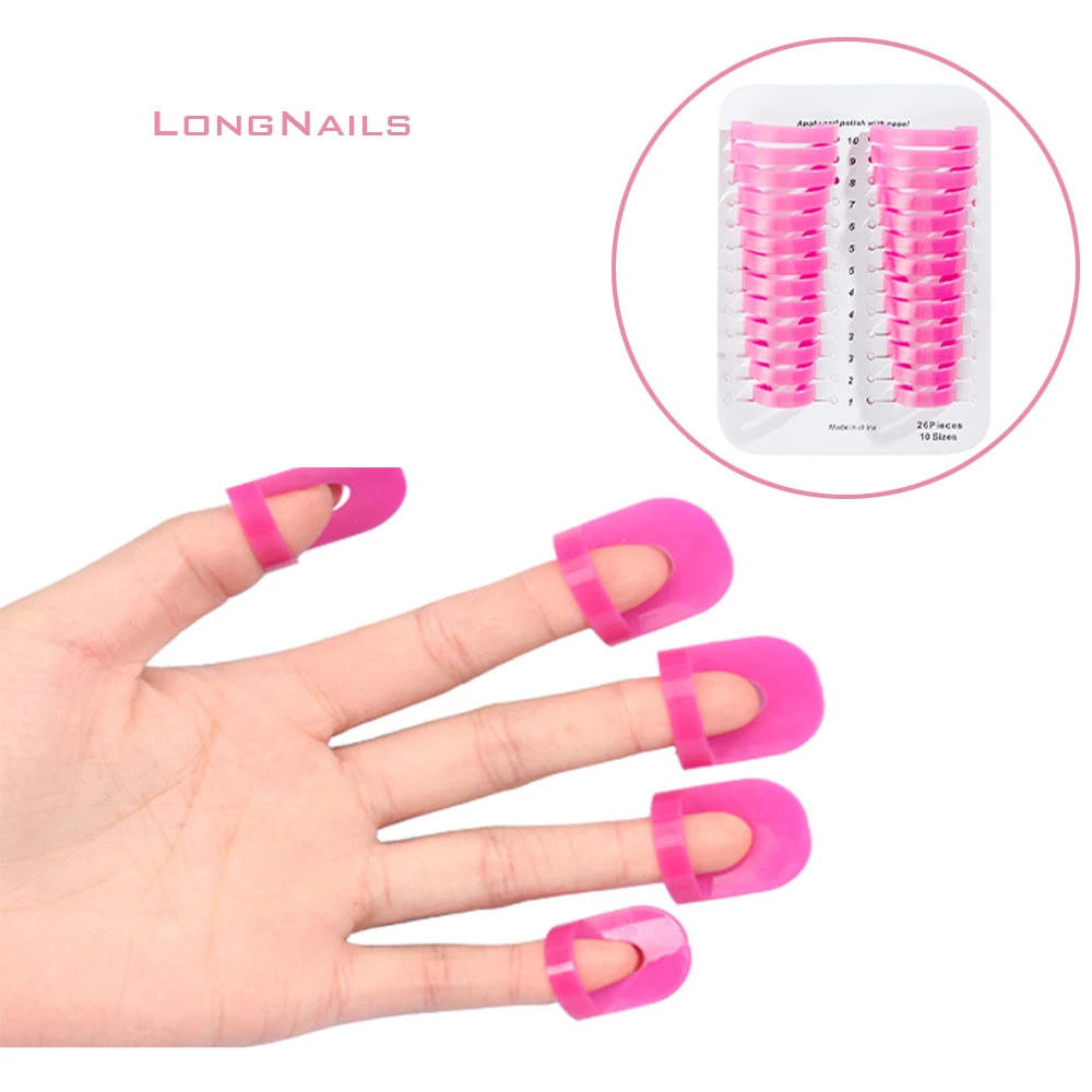 26 шт./лот лак для ногтей протектор розовый кривой-образный 10-Размер польский