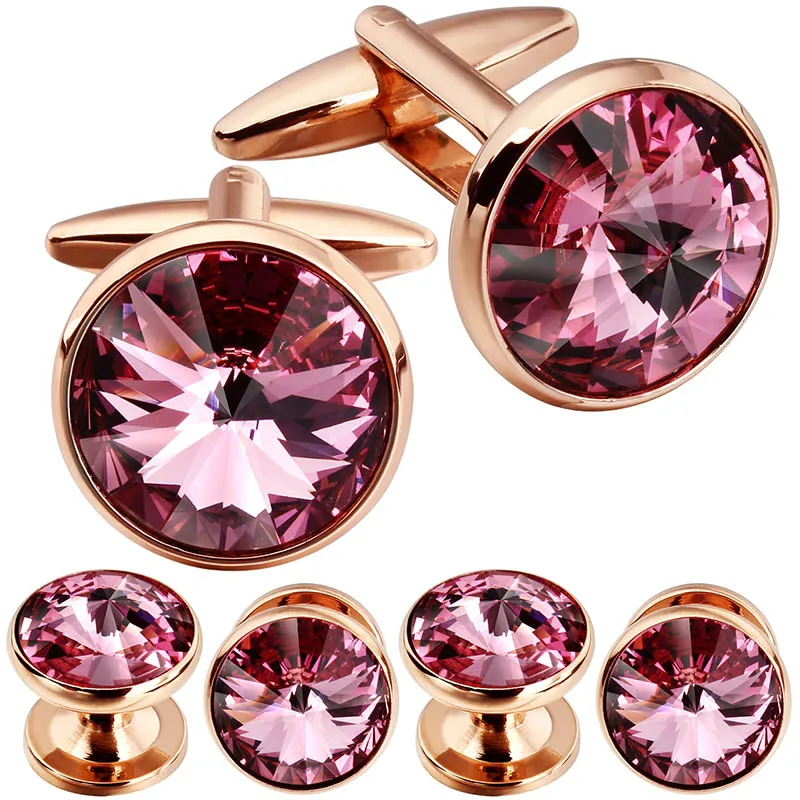 Rose HAWSON запонки и шпильки женский костюм серебристого цвета с кристаллами Swarovski в термостразы, темно-синий, кристально-серый, фиолетовый, зеленый - Окраска металла: Rose