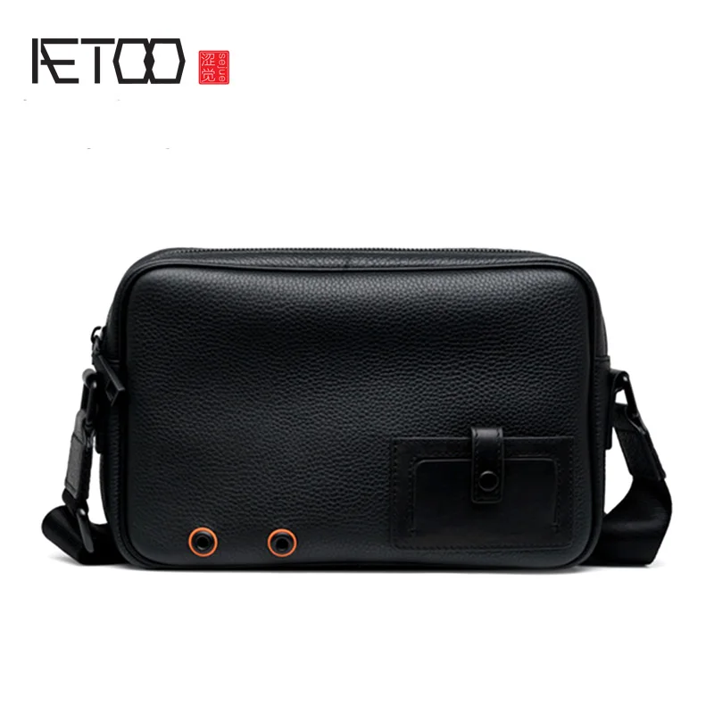AETOO Slant bag Мужская модная трендовая сумка через плечо мужская кожаная винтажная