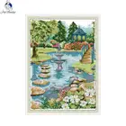 Набережная, садовый пейзаж, наборы для вышивки крестиком, 11CT 14CT, холст с принтом, чистый хлопок, домашний декор, набор для рукоделия