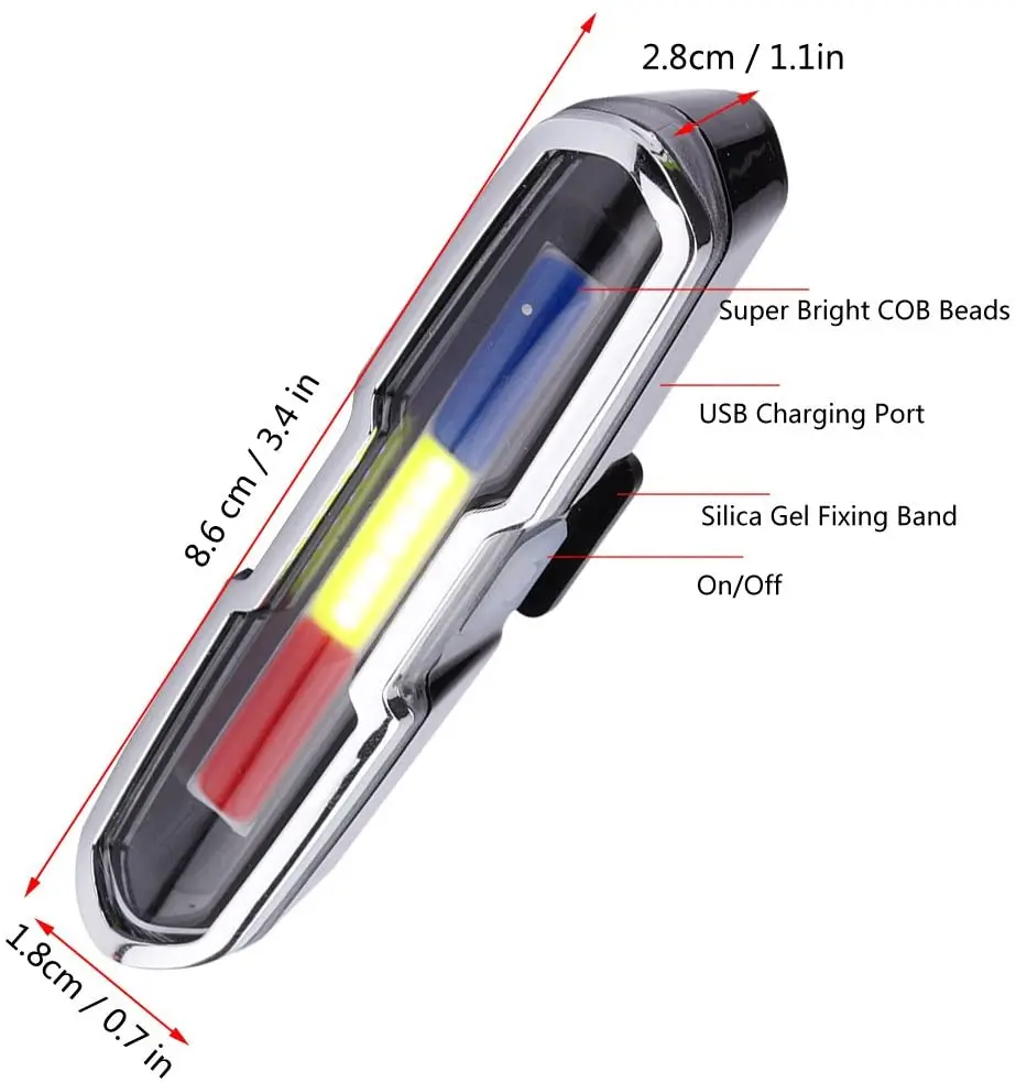 Задний фонарь для велосипеда Dilwe ультра яркий светодиодный задний с зарядкой от
