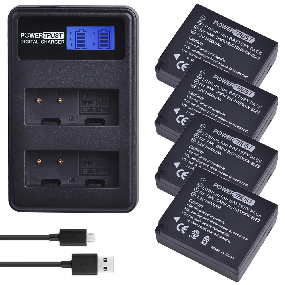4Battery and Charger 1 шт. DMW-BLG10 DMW BLG10 DMW-BLE9 BLE9 BLE9E батарея для камеры+ ЖК USB двойное зарядное устройство для Panasonic Lumix DMC GF6 GX7 GF3 GF5 GX80 - Цвет: 4Battery and Charger