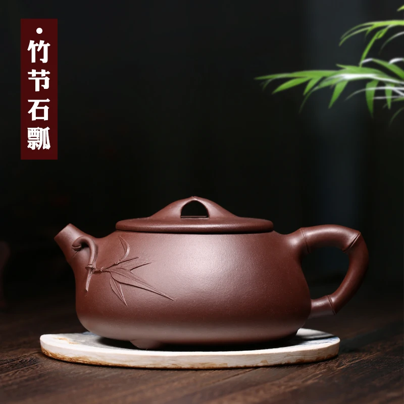 

★Authentic yixing ores are recommended by the pure manual purple clay gifts home teapot tea bamboo stone gourd ladle
