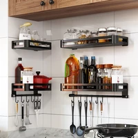 304 stainless steel perforated kitchen shelf wall mounted storage rack seasoning rack hanging rod household appliances