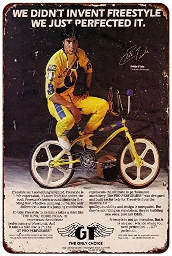 

Novelty Home Tin Sign 8 x 12 Metal Signs Vintage Decor Art Pub Laundry Room Gt BMX, Freestyle BMX Vintage