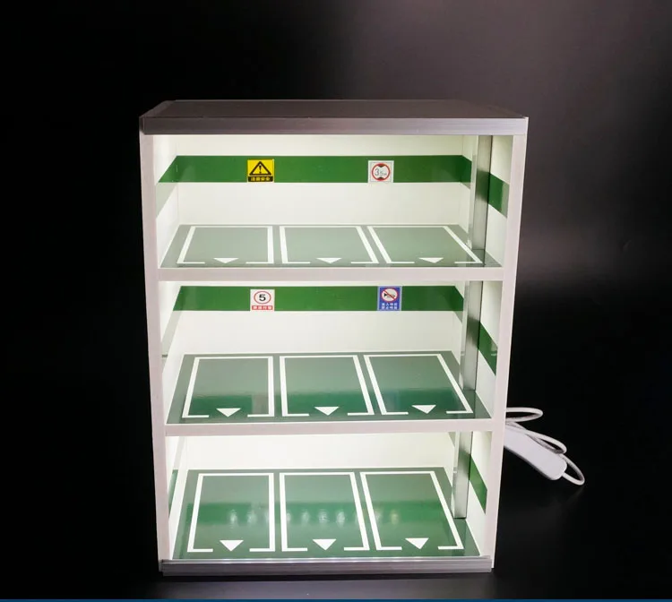 Подземная стоянка в масштабе 1:43 3-х уровневый шкаф для гаража демонстрационный