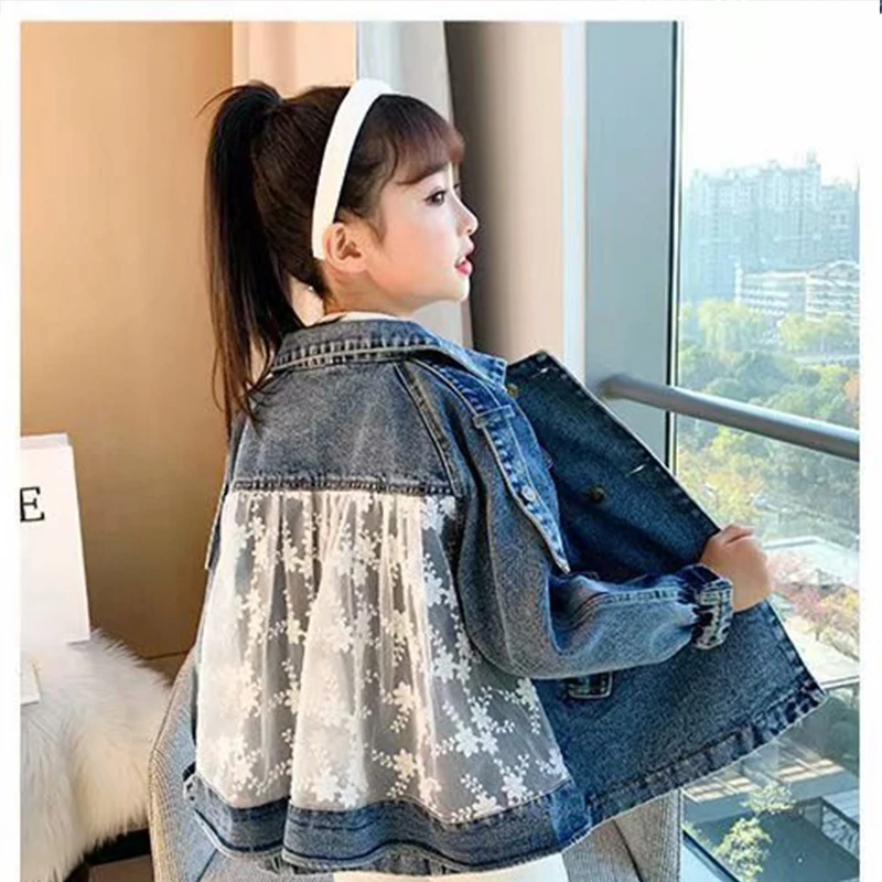 Новинка детские джинсовые куртки Тренч с вышивкой детская одежда для девочек