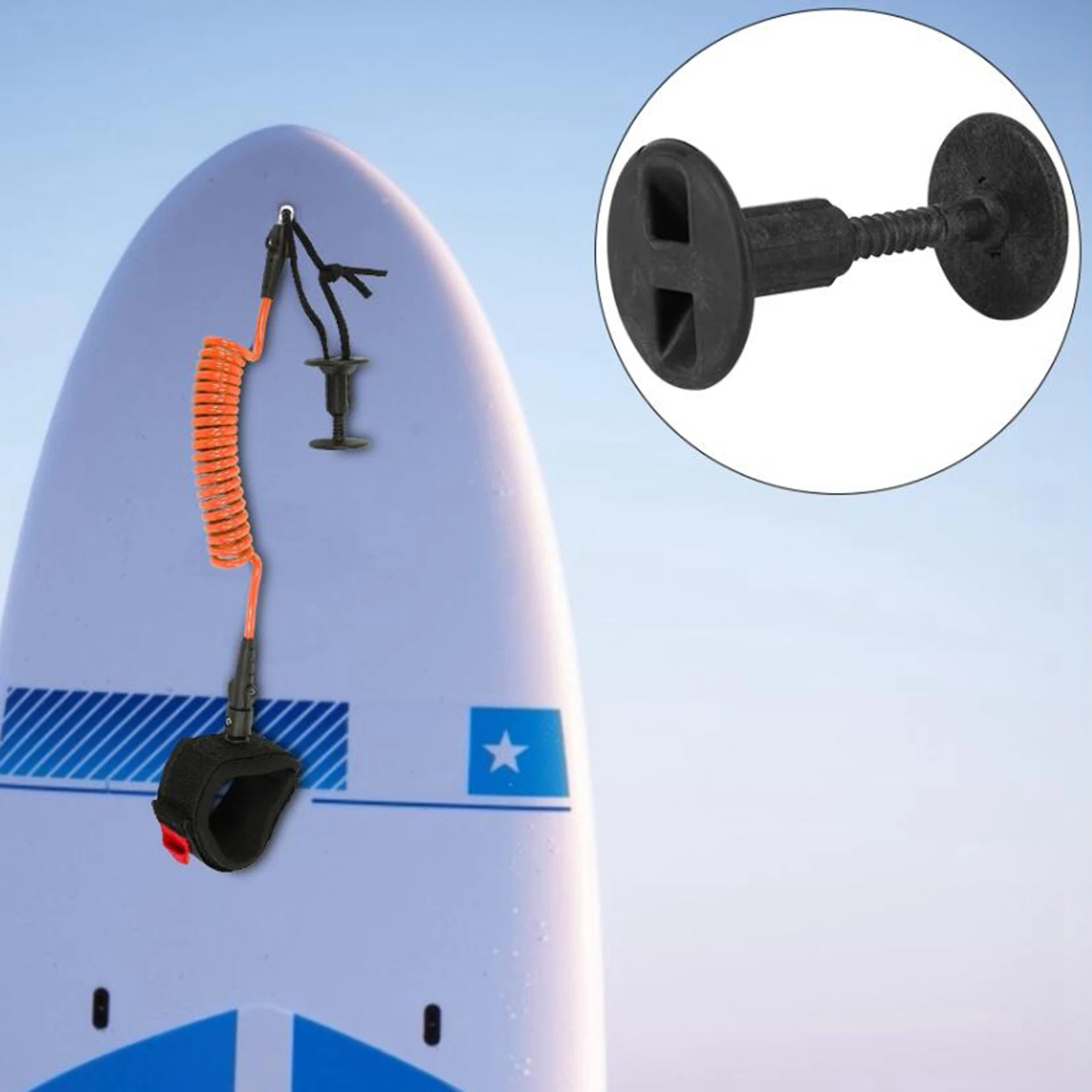 

Surfboard Leash Plug Replacement Solid Surfing SUPs Screw Leg Rope Plugs
