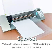 2pcs replacement cutting mat transparent adhesive mat pad with measuring grid 1212 inch for silhouette cameo plotter machine