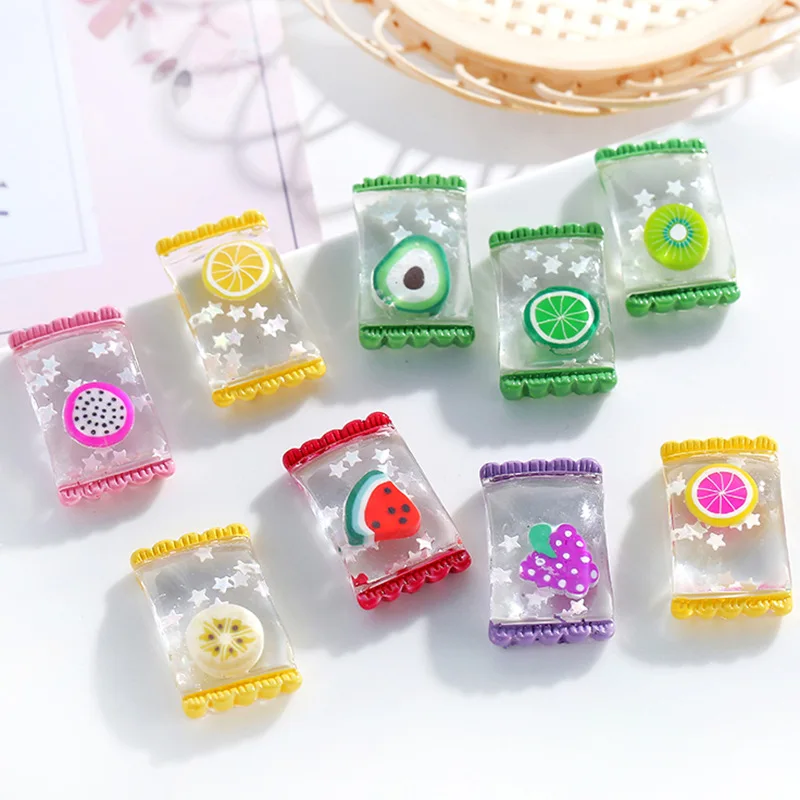 

Resin Fruit Candy Slime Additives Charms Cute DIY Earring Hair Decor Accessories for Jewelry Making Charm Slime Clay 10pcs/pack