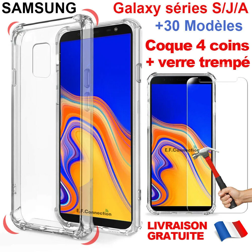 

COQUE FOR SAMSUNG+VITRE VERRE TREMPE A51 71 21S 41 S8 S9 S10 S20 A10 A20e A40 Note10