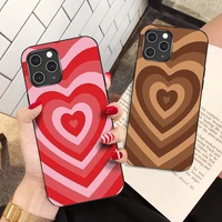 lovely heart pattern case for apple iphone 13 12 mini 11 pro max xr x xs max 6 6s 7 8 plus se 2020 black silicone cover coque