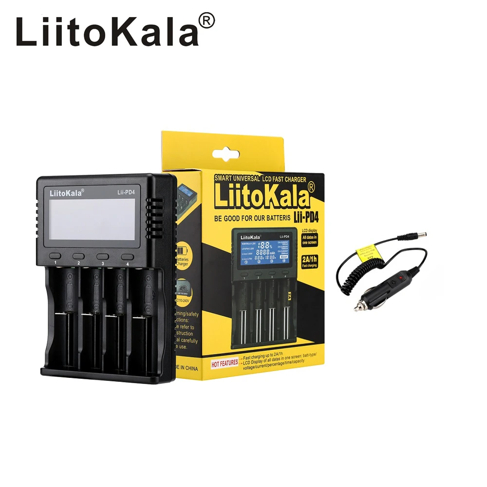 

Зарядное устройство Liitokala Lii-PD2 Lii-PD4 LCD 2021 V 3,7 18650 18350 18500 21700 20700 14500 AA NiMH для литиевых аккумуляторов 26650