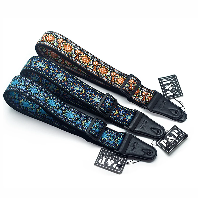 ПП гитара вышивка ремень жаккард электрогитара Национальный стиль музыкальный