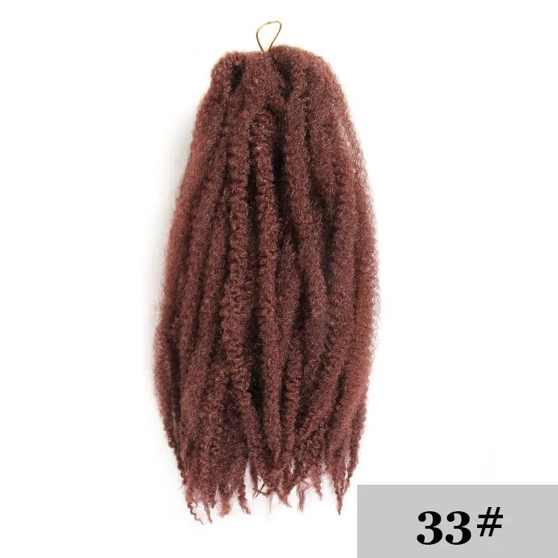 #33 X-TRESS, синтетические косички Marley, вязанные крючком, натуральные, черные, 1B#, красный, розовый цвет, 18 дюймов, мягкие, афро, кудрявые, косички для наращивания волос - Цвет: #33