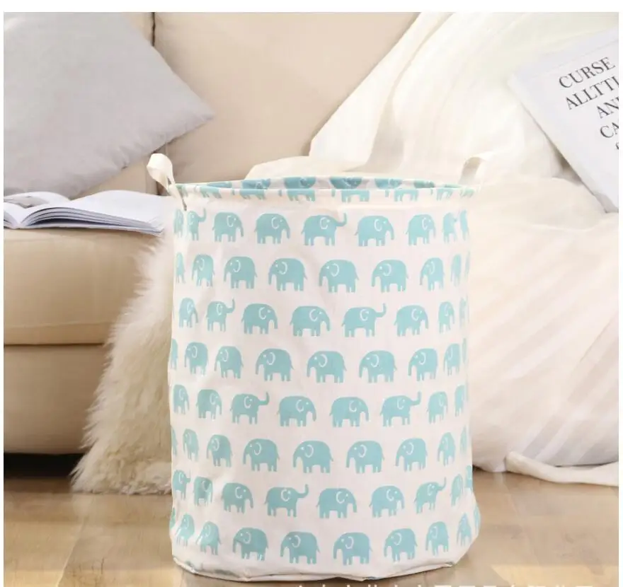 The New Cartoon elephant Waterproof Laundry Hamper Folding Clothes Storage Baskets Home decoration kids toy organizer basket | Дом и сад