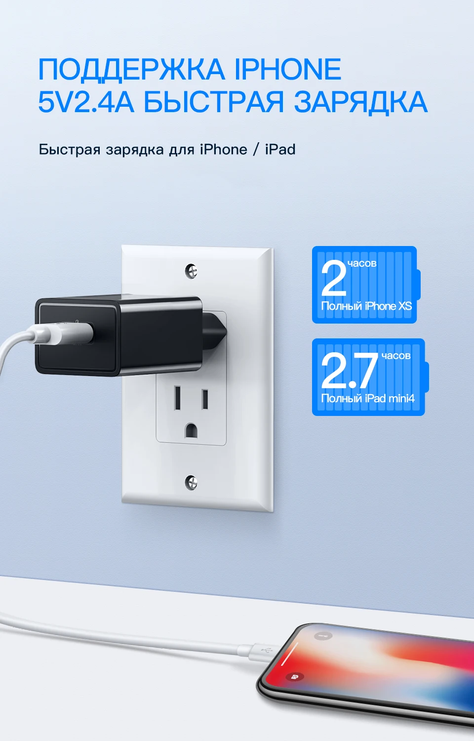 KUULAA 18W Быстрая зарядка3.0 Мобильный телефон USB зарядное устройство ЕС Plug Wall Charger QC 3.0 Адаптер Быстрого зарядного устройства для Xiaomi Huawei Samsung