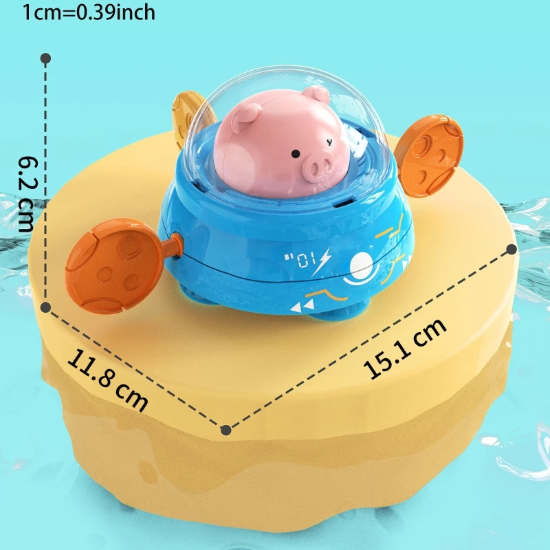 

Bathing Toy Baby Water Toy Floating Piggy Clockwork Toy Gift Indoor Bathtub Water Playset for Baby 3Month Bite Mold Free