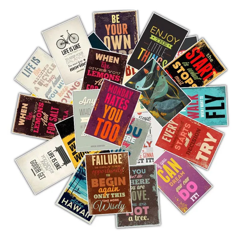 25 шт. мотивационные типографии фразы в дневник Стикеры s планировщик Memo