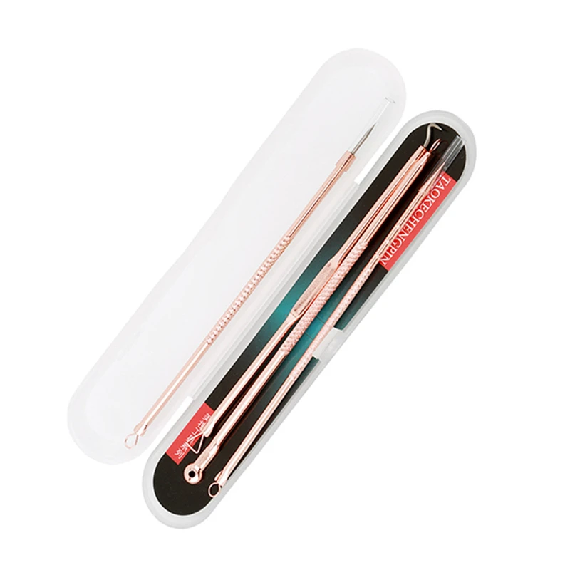 

4PCS Pro Blackhead Remover Tool Kit Pimple Acne Removal Clip Needle Face Care Blemish Black head Extractor