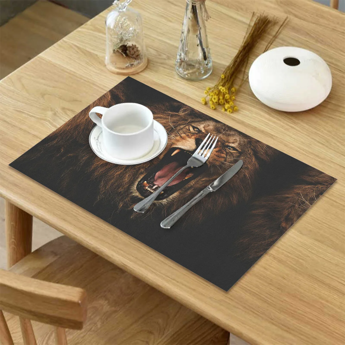 4 6 штук в партии комплект Коврики на стол дикий Животные с принтом виде льва из