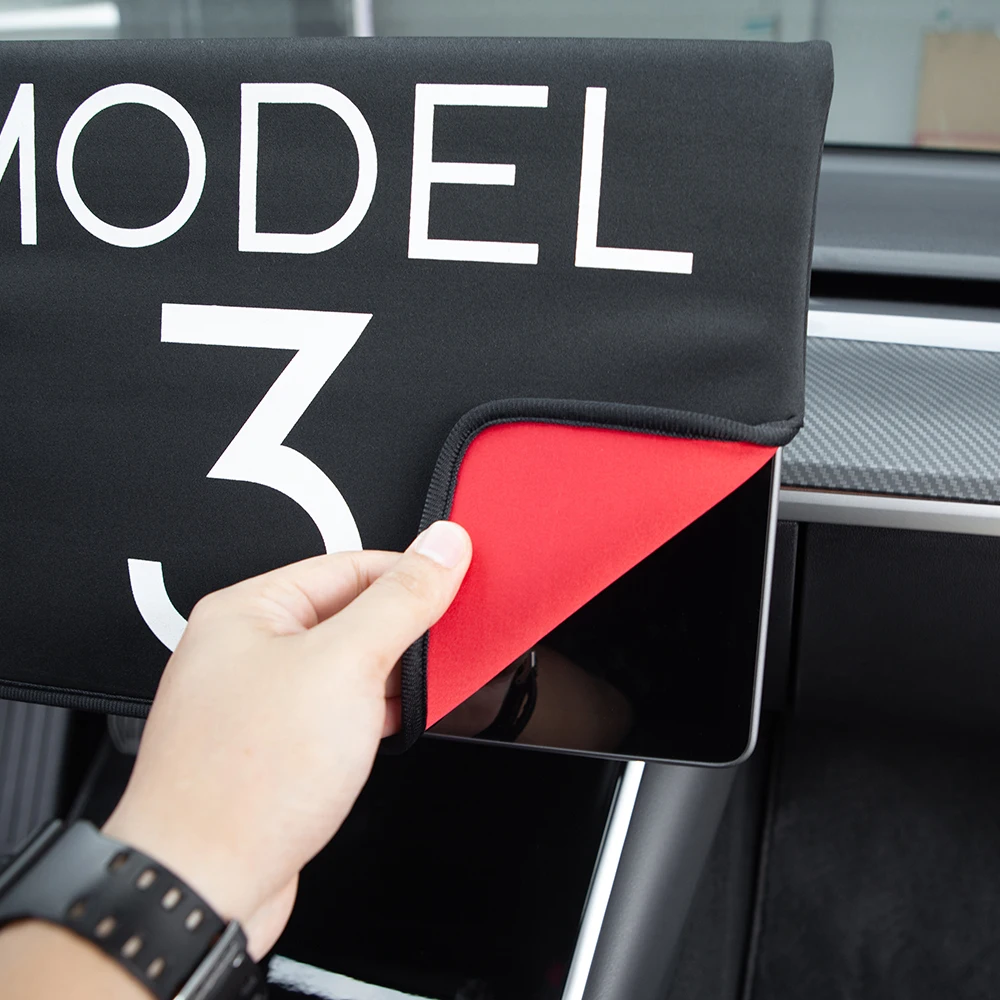 

For Tesla Model 3 2021 Model Y Accessories Navigation Cover Sleeve Slip On Sunshade Screen Protector Waterproof Fabric