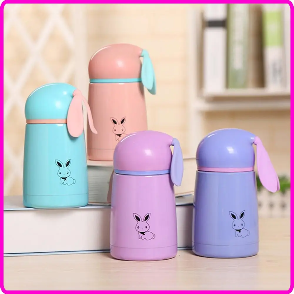Портативные милые кролики вакуумные чашки из нержавеющей стали 300 мл для улицы