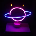 Светодиодный неоновый светильник, настенный светильник с панелью Вселенная, Подвесной Настенный светильник на батарейках для дома, вечерние, для комнаты, бара, светильник, украшение