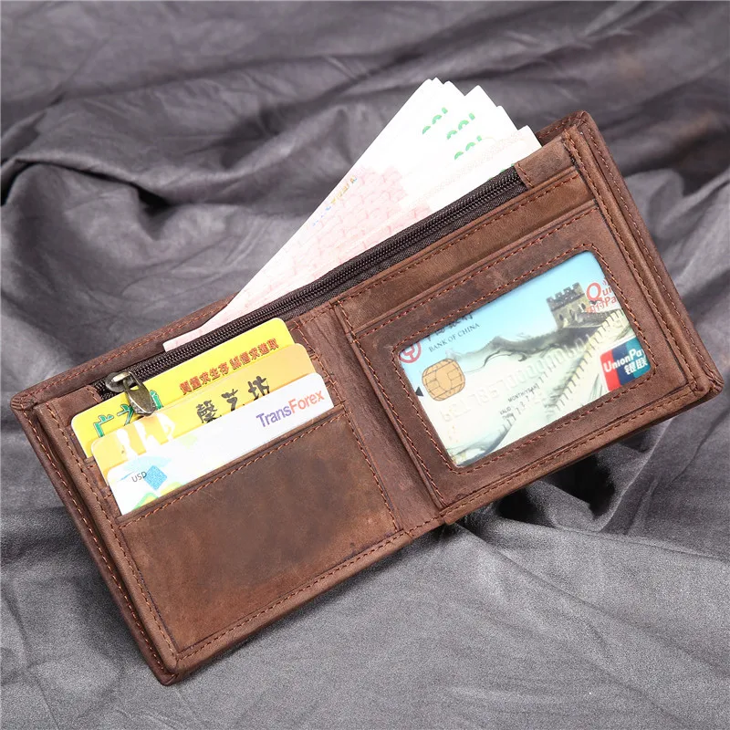 Short Wallet for Men Luxury Designer Gennuine Leather Purse Male Vintage Holder Money Coin Pouch Multi-functional Card Wallets